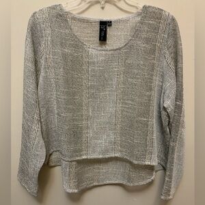 FOCUS Gray Sheer Textured Crop Top
